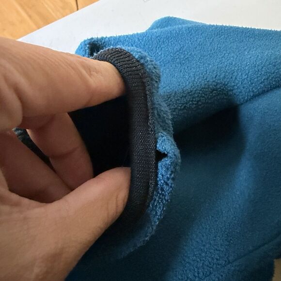 Vintage Cabelas Fleece Snap Pullover Unisex Medium Teal Polartec Sweater Outdoor - Picture 7 of 12